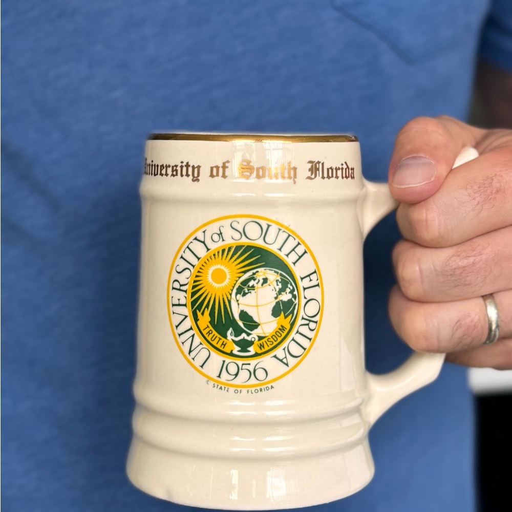 Vintage University of South Florida ceramic beer mug